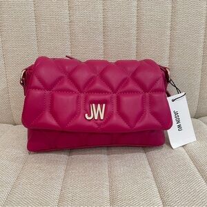 NEW Jason Wu Fuchsia Quilted Vegan Leather Crossbody Bag with Gold Hardware‎